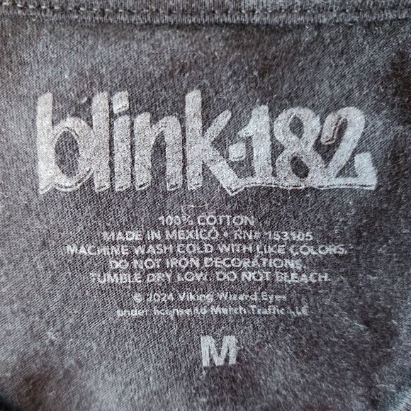 Blink 182 Mens Medium Shirt 2023 / 2024 Tour Black Grim Reaper Smile T-Shirt - Picture 5 of 6